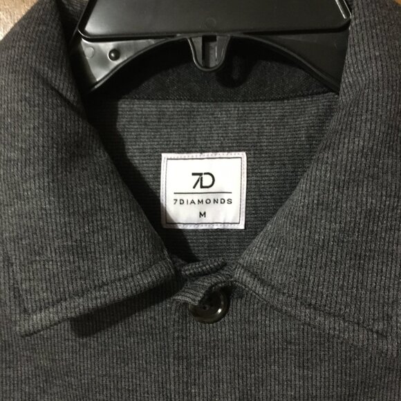 7 Diamonds Men's Charcoal Gray Shirt Jacket Shacket Size M-NWT - Picture 5 of 7
